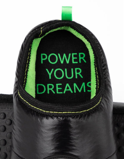 Xbox kids and teens slippers in black and green with game console logo, slip-on loafers for boys and girls, UK size 1.