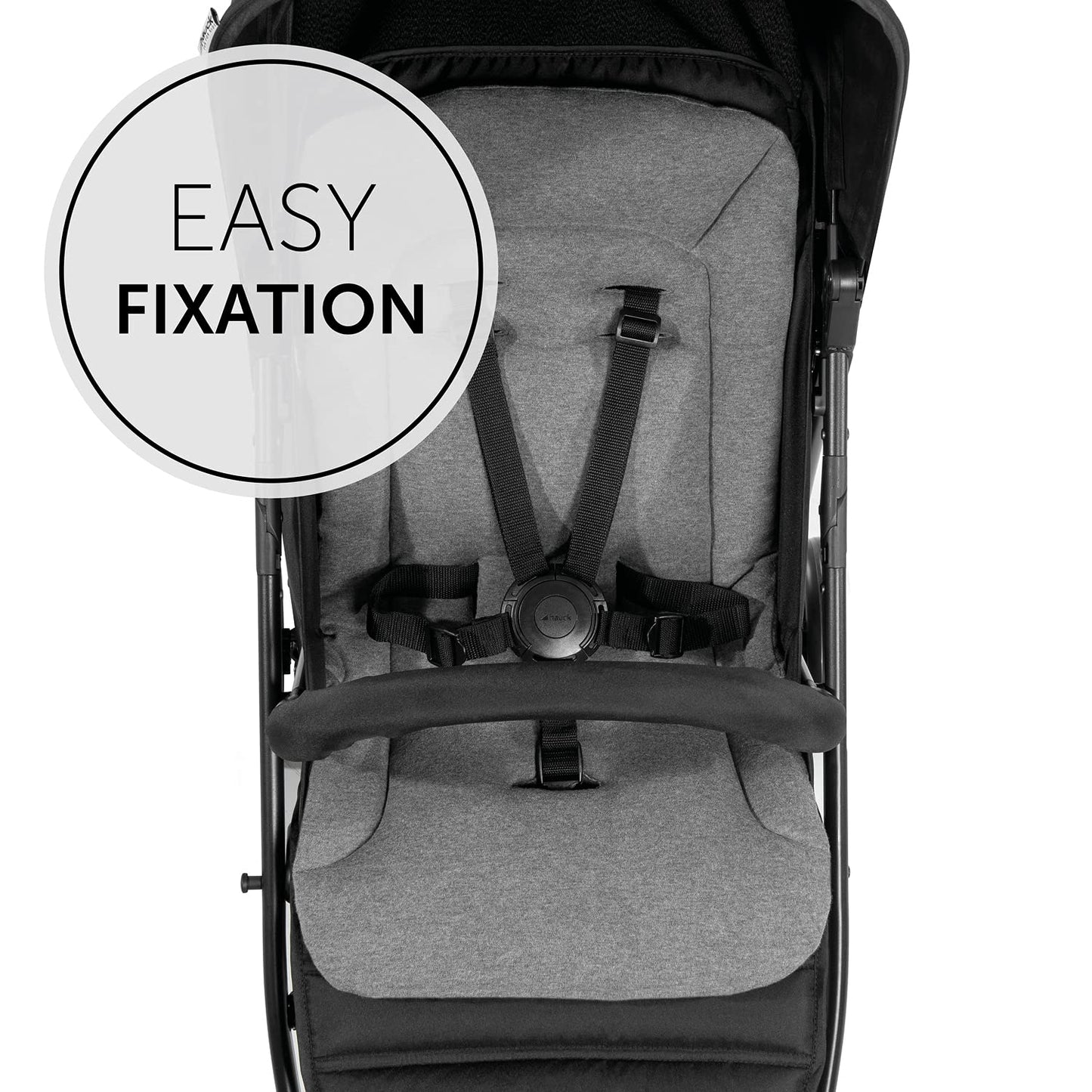 hauck padded pushchair liner in charcoal, soft breathable cotton for strollers, pushchairs, and bike trailers, machine washable