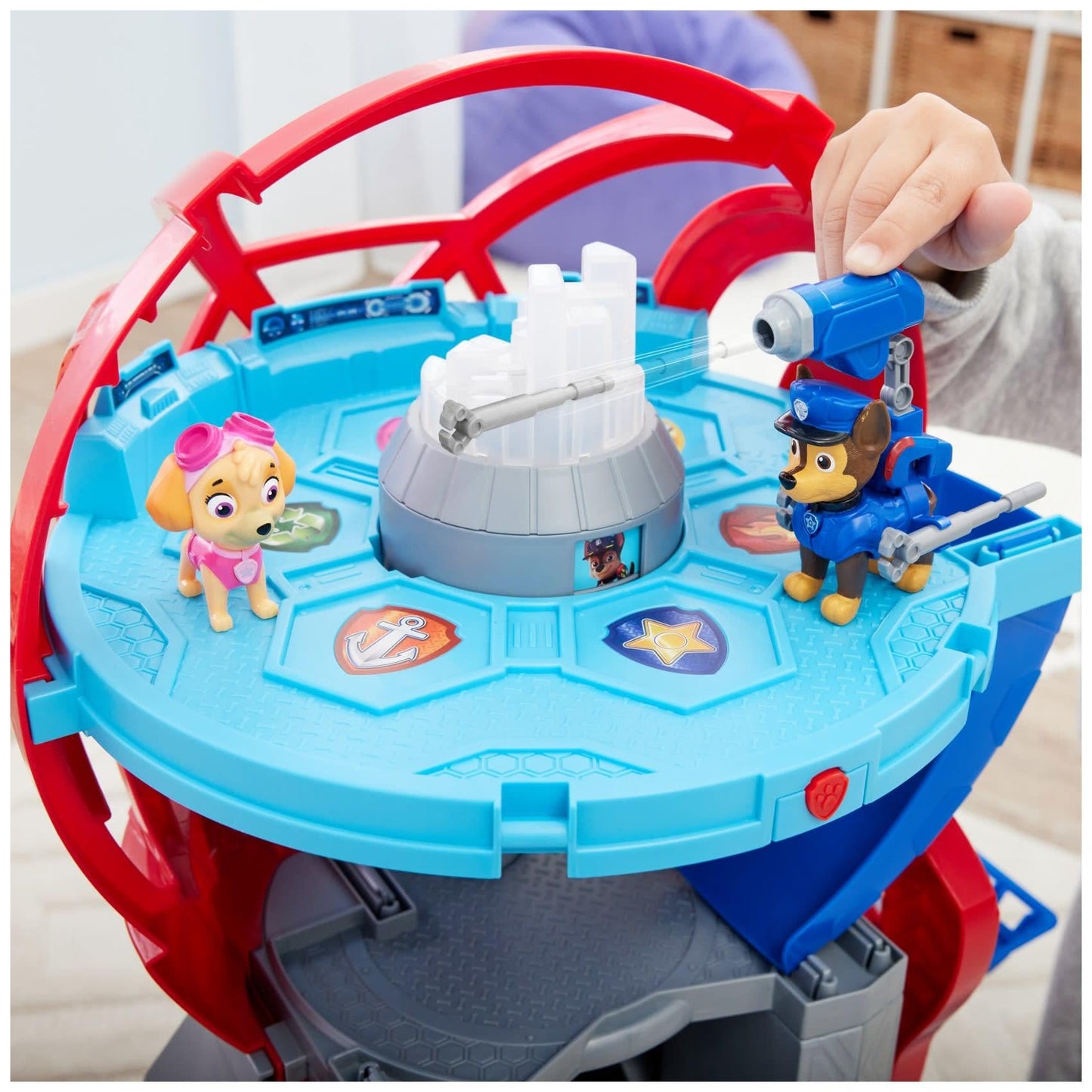 PAW PATROL: The Mighty movie, XXL headquarters from the movie, 91 cm high, includes 2 toy figures and 1 base vehicle, light and sounds, toy suitable for children from 3 years