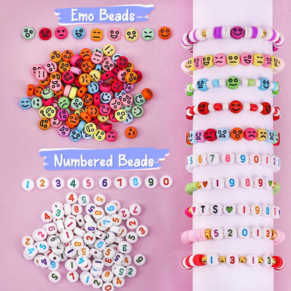 Volance 5500pcs Bracelet Making Kit,4 mm Glass Seed Beads and Letter Alphabet Beads for Friendship Jewelry Making, with Charm and Elastic Strings, Friendship Bracelets Holiday Gifts for Girls Adults