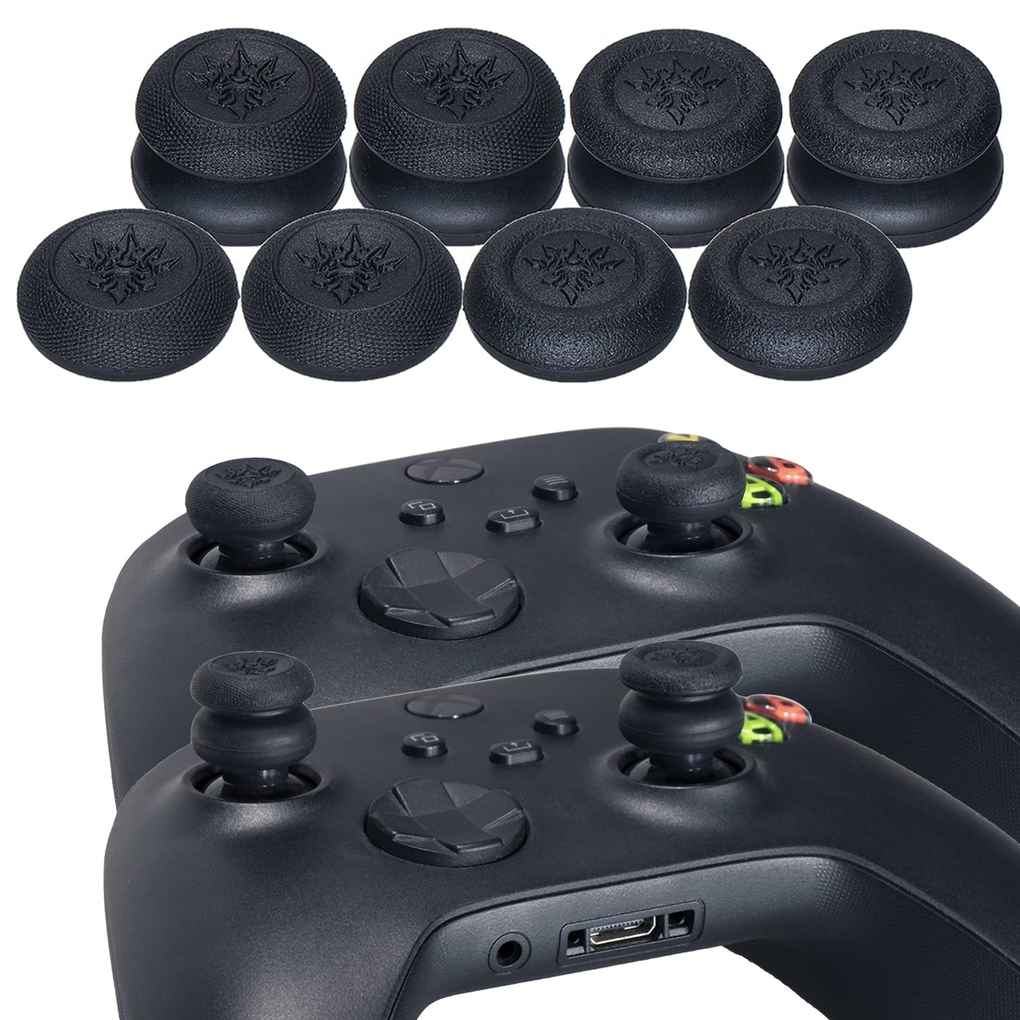 Red YoRHa laser carving silicone skin for Xbox Series X/S controller with 8 pro thumb grips, designed for enhanced grip and protection.