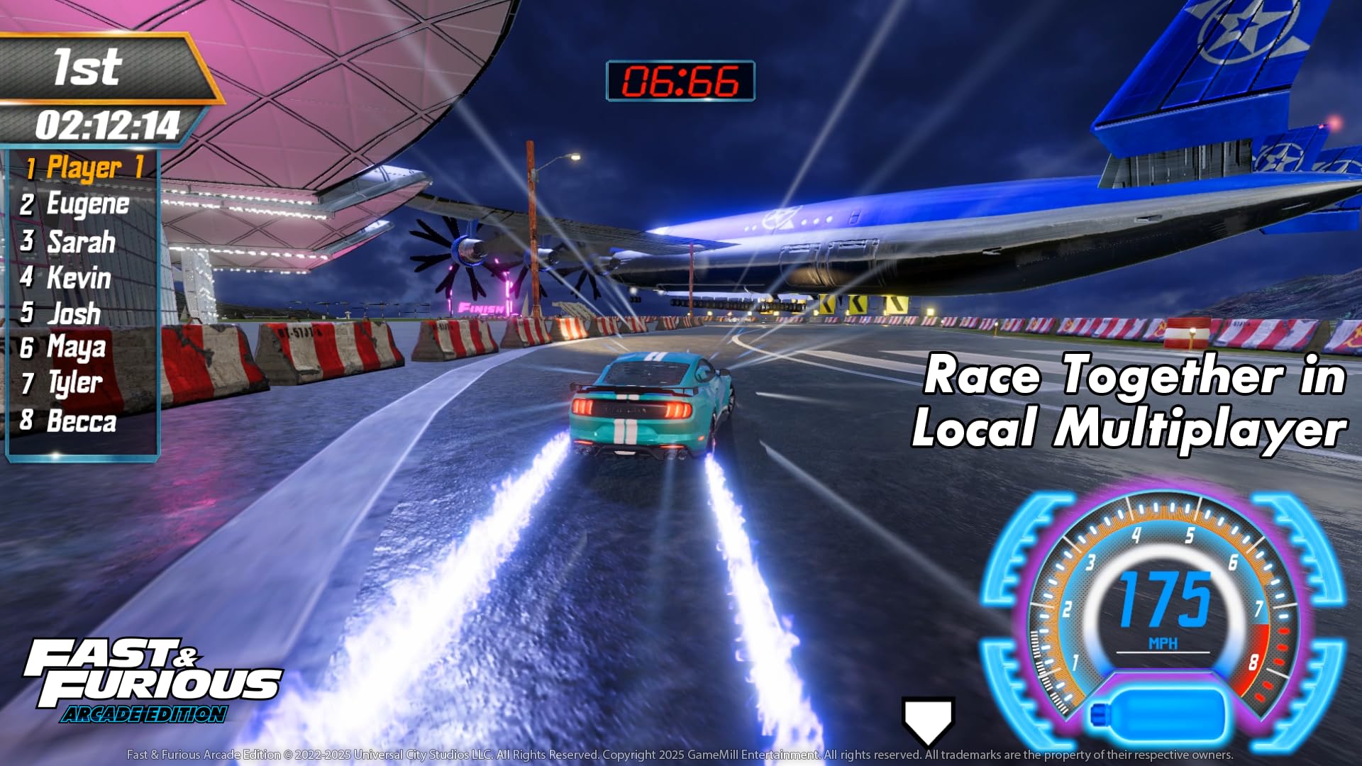 Nintendo Switch Fast & Furious Arcade Edition game by Game Mill, featuring colorful arcade-style cover art with racing cars.