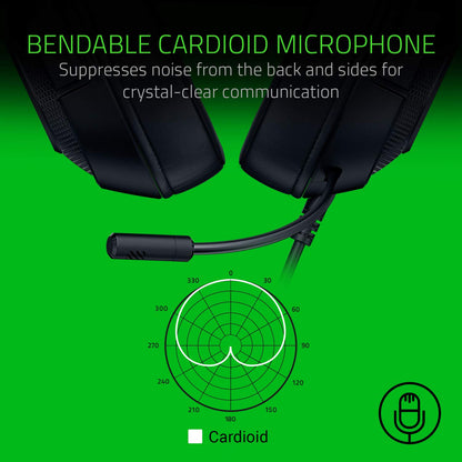 Razer Kraken X Lite - Wired Ultralight PC Gaming Headset - Surround Sound bendable cardioid microphone (230g light, 3.5 jack for PS4, PS5, Switch, Xbox One, Xbox Series X|S) Black