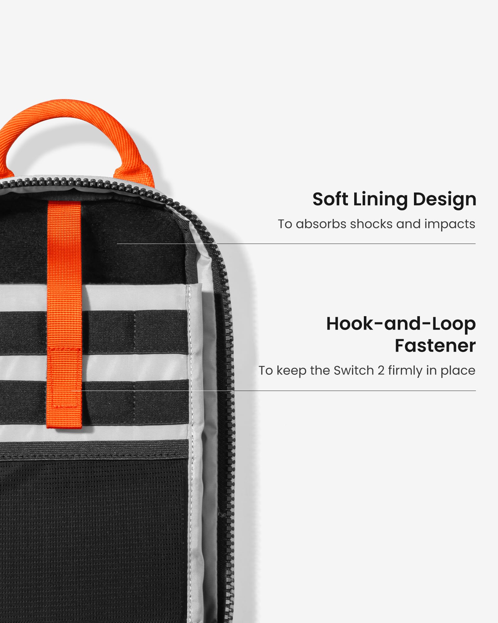 tomtoc sling crossbody bag for Nintendo Switch 2 with game cartridge slots, charger pocket, black portable travel case.