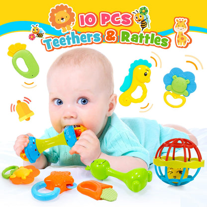 Wootoyz Baby Toys for 0 3 6 9 12 Months Babies,Infant Toys for 0-12 Months Newborn Toys Baby Rattle Sensory Toys for Babies 6-18 Months Wrist Socks with Box Set 0-6 Months Baby Gift Baby Rattle Socks