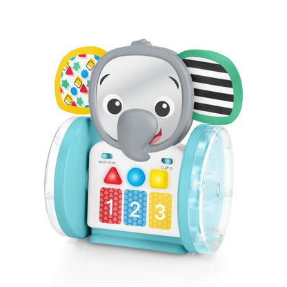 Baby Einstein Chase & Tap Earl crawling baby toy with mirror and music, designed for infants 6 months and up.