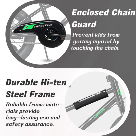 AVASTA 12 Inch Kids Bike for 1 2 3 4 Years Old Boys Girls Beiginner Toddlers Riders BMX Style Bicycle with Bell and Stabilisers, Black