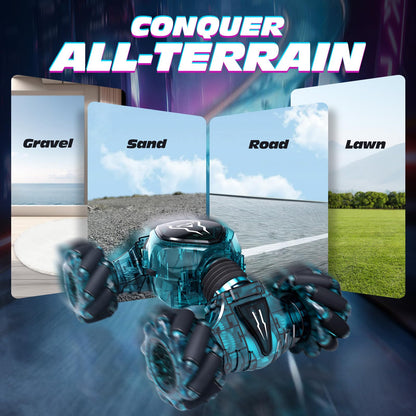 Tecnock 2025 Remote Control Car with Hand Control,2.4Ghz Gesture Sensing 4WD 360°Rotation RC Drift Car,3 Rechargeable Battery with Lighting Suitable for Many Terrains Gift for 4-9+Boys Girls