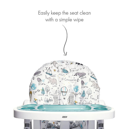 Mamas & Papas Snax Adjustable Highchair, Reclines, Foldable with Removable Tray, Happy Planet