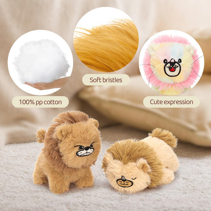 MorisMos Big Lion Teddy Soft Toy, 60cm Mom with 4 Cuddly Baby Inside, Giant Fluffly Lion Stuffed Animal Realistic Kawaii Gift for Kids Birthday Deco