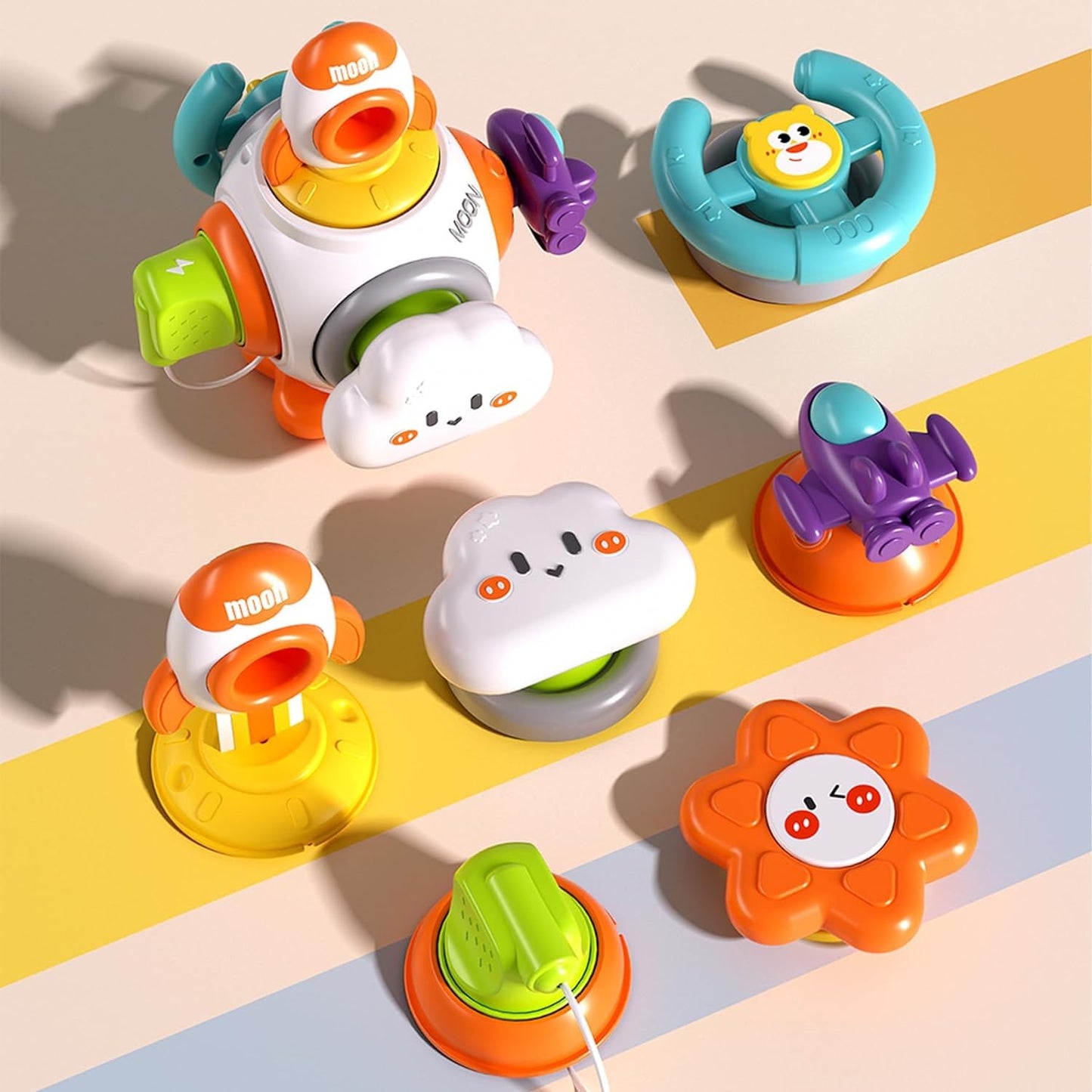 Montessori Sensory Toys for Toddlers 1-3 - Travel Activities Busy Board Cube - Baby Gifts for 18+ Months 1 2 One Year Old Infant Boys Girls - Airplane Plane Car Travel Toys Educational Learning