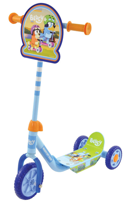 Bluey 3-Wheel Tri Scooter for Kids | Deluxe Edition Officially Licensed with Exciting Decals | Sturdy Steel Frame Puncture-Proof Tyres | Adjustable Handlebar Height | Age 3+ Years