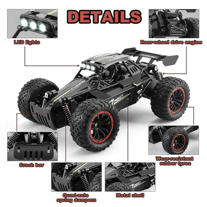 Jiakora Remote Control Cars, 2.4GHz High-Speed RC Car for Kids, 1:16 Scale 2WD Off-Road Monster Truck with 3 Batteries for 60min Playtime, Electric Remote Control Vehicle Toys for Age 3+ Boys & Girls