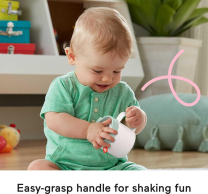 Fisher-Price Baby Toy Rattle A-Latte Coffee Cup Teether for Infant Sensory Play Ages 3+ Months, HGB86