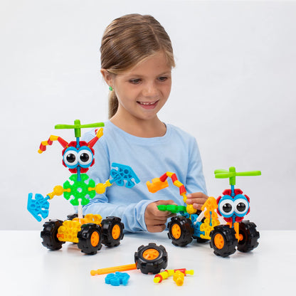 Basic Fun Kid K'NEX | Zoomin' Buddies 20 Model | Kids Craft Set with 48 Pieces | Educational Toys for Kids, Fun and Colourful Building Toys for Boys and Girls, Construction Toys Ages 3 85053