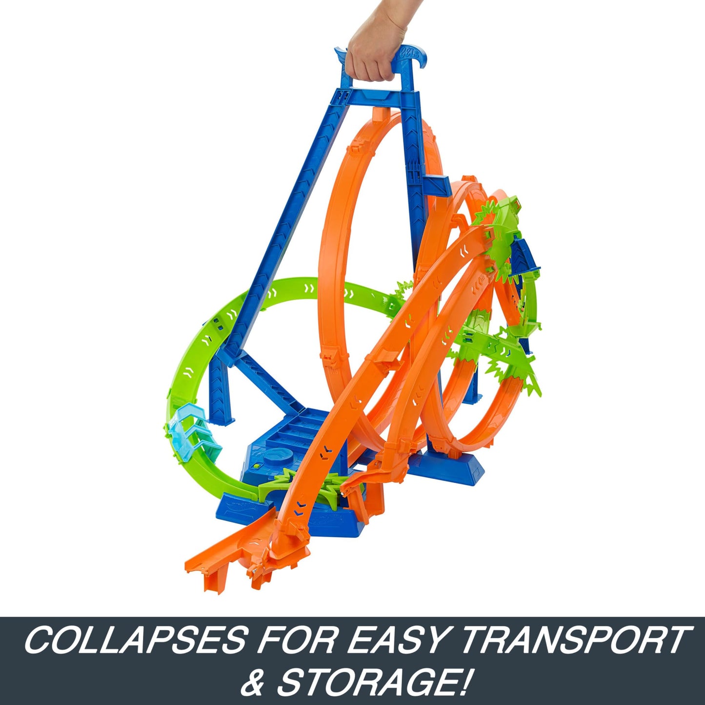 Hot Wheels -Track Set, Epic Crash Dash with 5 Crash Zones, Motorized Booster and 1 Hot Wheels 1:64 Scale Toy Car, Easy Storage, HTP55