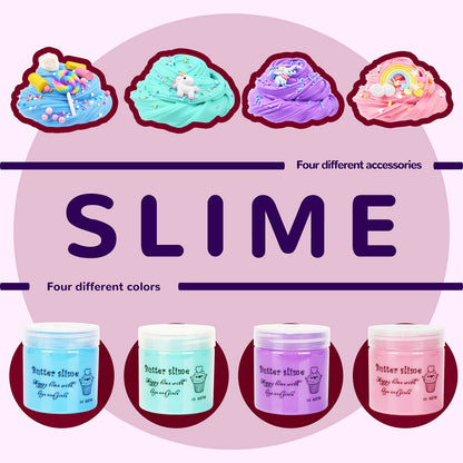Kids fluffy slime kit by Appoft featuring colorful putty slimes for children ages 5 to 12, perfect for crafting and stress relief.
