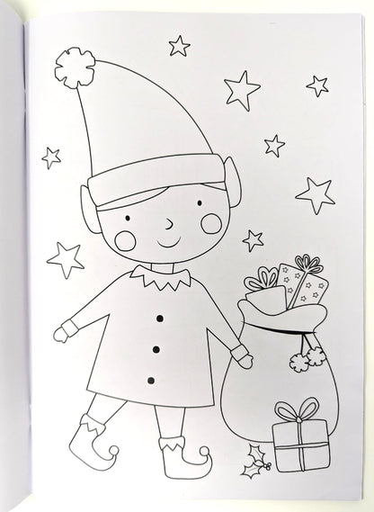 YLAB Christmas activity book set for kids includes colouring, dot-to-dot, and puzzle books on recycled paper, perfect festive fun.