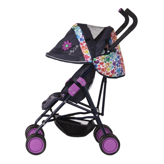 Daisy Chain Zipp Max Dolls Pushchair – Adjustable handles from 76-82cm. For children of 4, 5, 6, 7, 8 or 9 years. (Rainbow Hearts)