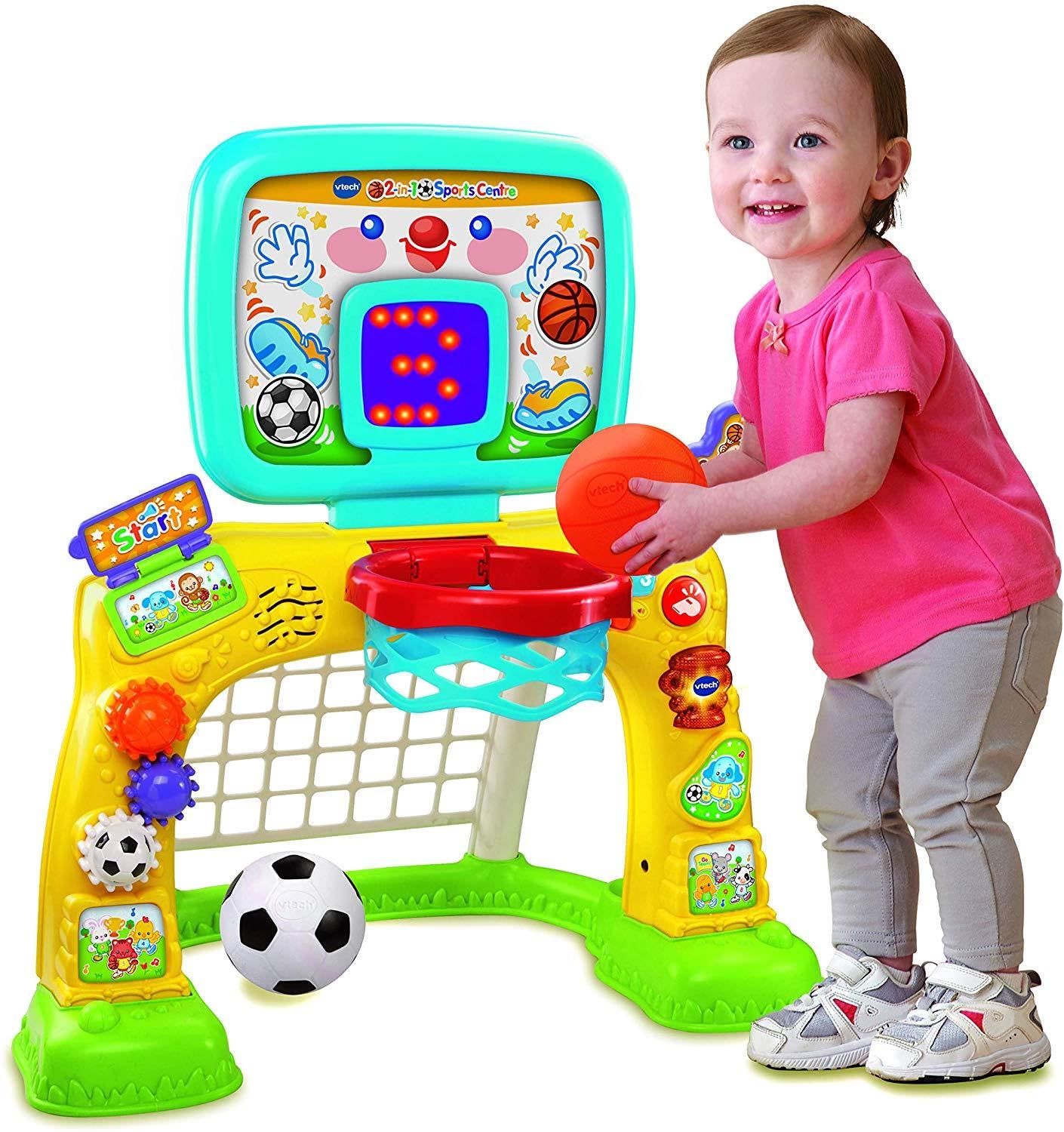 VTech 3-in-1 Sports Centre, Baby Interactive Toy with Colours and Sounds, Learning with Role-Play, Suitable for Baby Boys & Girls from 12 to 36 Months (Yellow/Blue), English Version