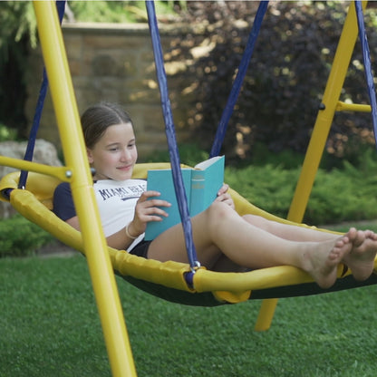 Zero Gravity Kids Swing Set With Sturdy Metal Frame. Garden Fun For Up To 2 Children (Magic Carpet)