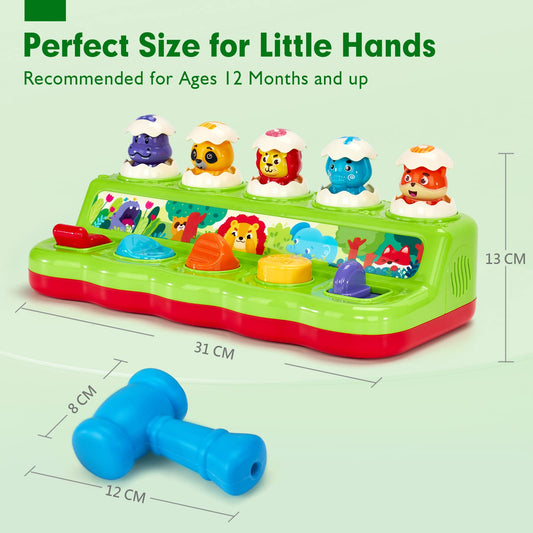 HAHALAND Pop Up Montessori Toys for 1 Year Olds Boys & Girls with Hammers - Early Development & Activity Toys for Kids Birthdays