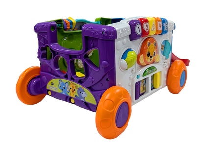 VTech Baby Sort & Discover Activity Wagon, Pull Along Light-up Activity Panel with Manipulatives, Animals, Numbers & Colours, Interactive Toy, Gift for Toddler 12, 18, 24 months +, English version
