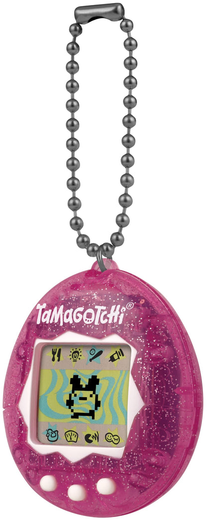 TAMAGOTCHI Bandai Original Pink Glitter Shell Original Cyber Pet 90s Adults And Kids Toy With Chain | Retro Virtual Pets Are Great Boys And Girls Toys Or Gifts For Ages 8+