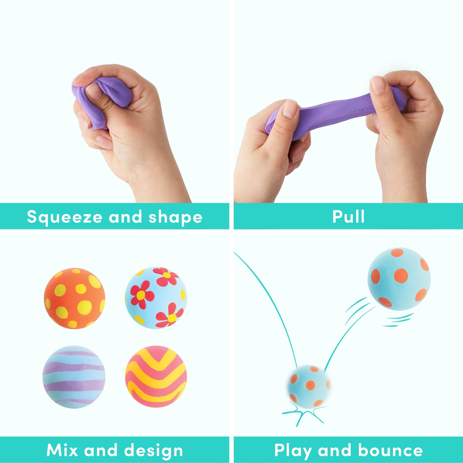 Colorful bouncing slime putty tubs by THE TWIDDLERS, perfect for kids’ slime party bags and fidget toy collections.