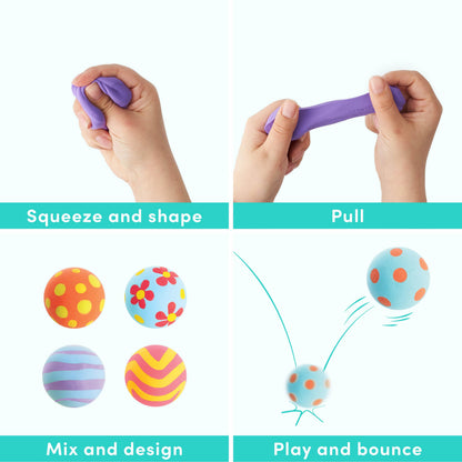 Colorful bouncing slime putty tubs by THE TWIDDLERS, perfect for kids’ slime party bags and fidget toy collections.