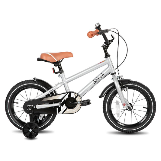 STITCH 14 Inch Kids Bike for 3-5 Ages Boys, 14" Wheels Bike for Boys With Stabilisers, Silve