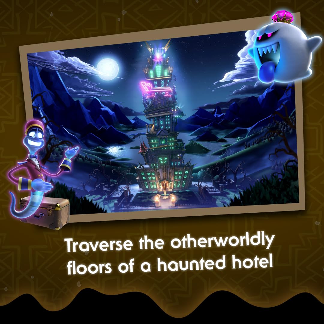 Nintendo Luigi's Mansion 3 Standard Edition game case for Nintendo Switch, featuring Luigi and ghostly mansion artwork.