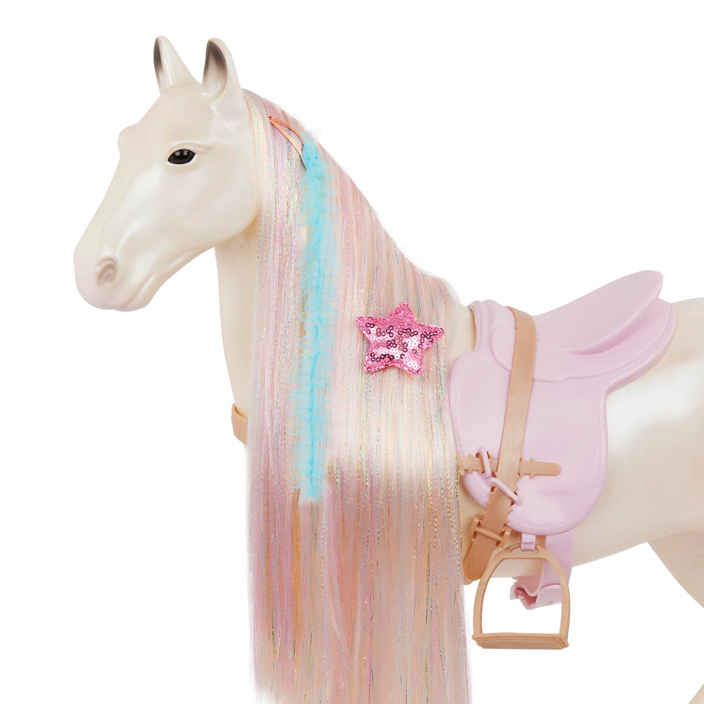 Our Generation Enchanting Horse - 50cm Toy Horse with Ultra-Long Rainbow Hair, Rainbow Hair Horse for 18-inch Dolls, Brushable Hair, Styling Accessories, Toy Horse for Fashion Dolls, Ages 3+