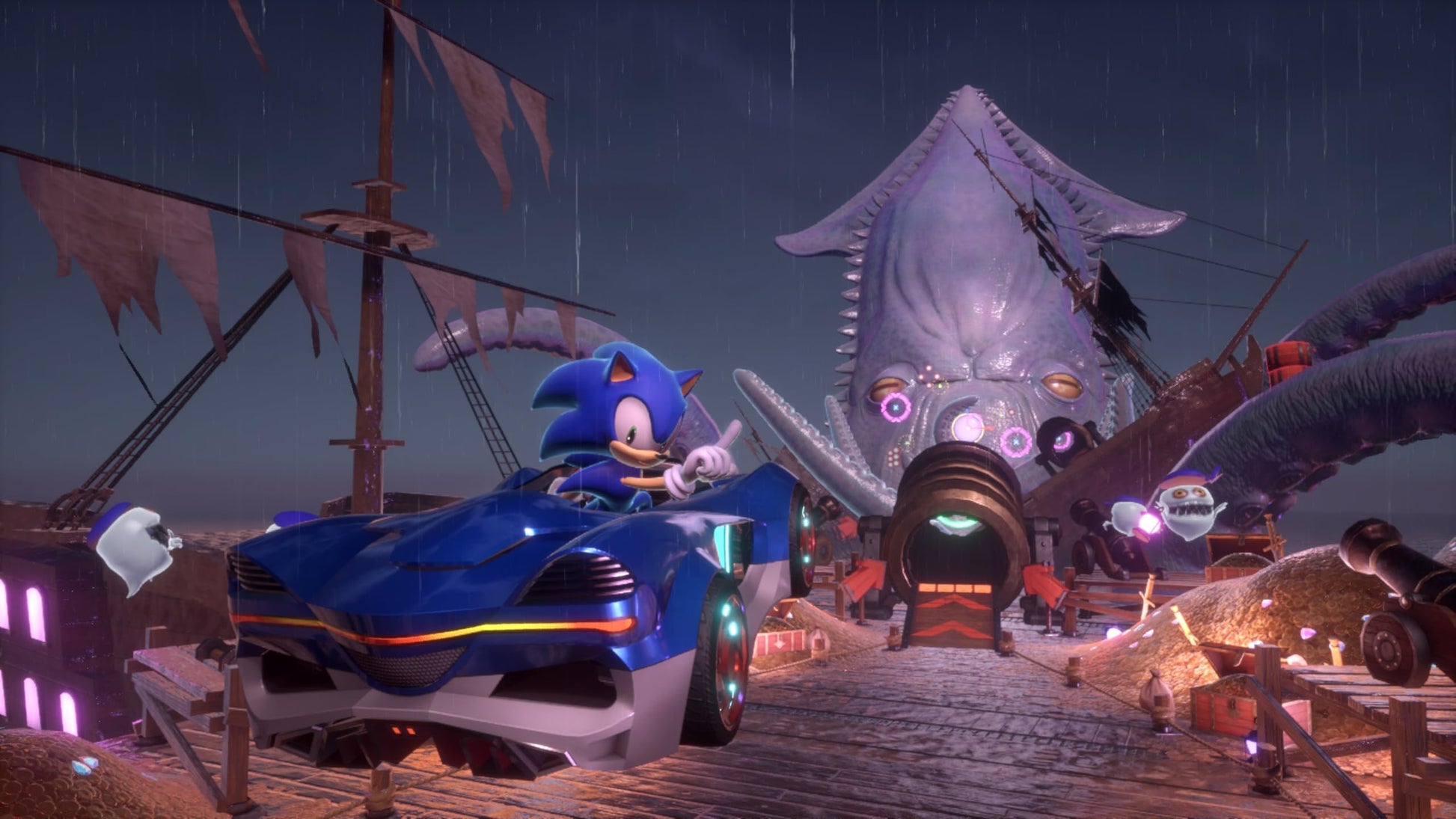 Sonic Racing: CrossWorlds Nintendo Switch game case with artwork featuring Sonic and racing characters by SEGA.