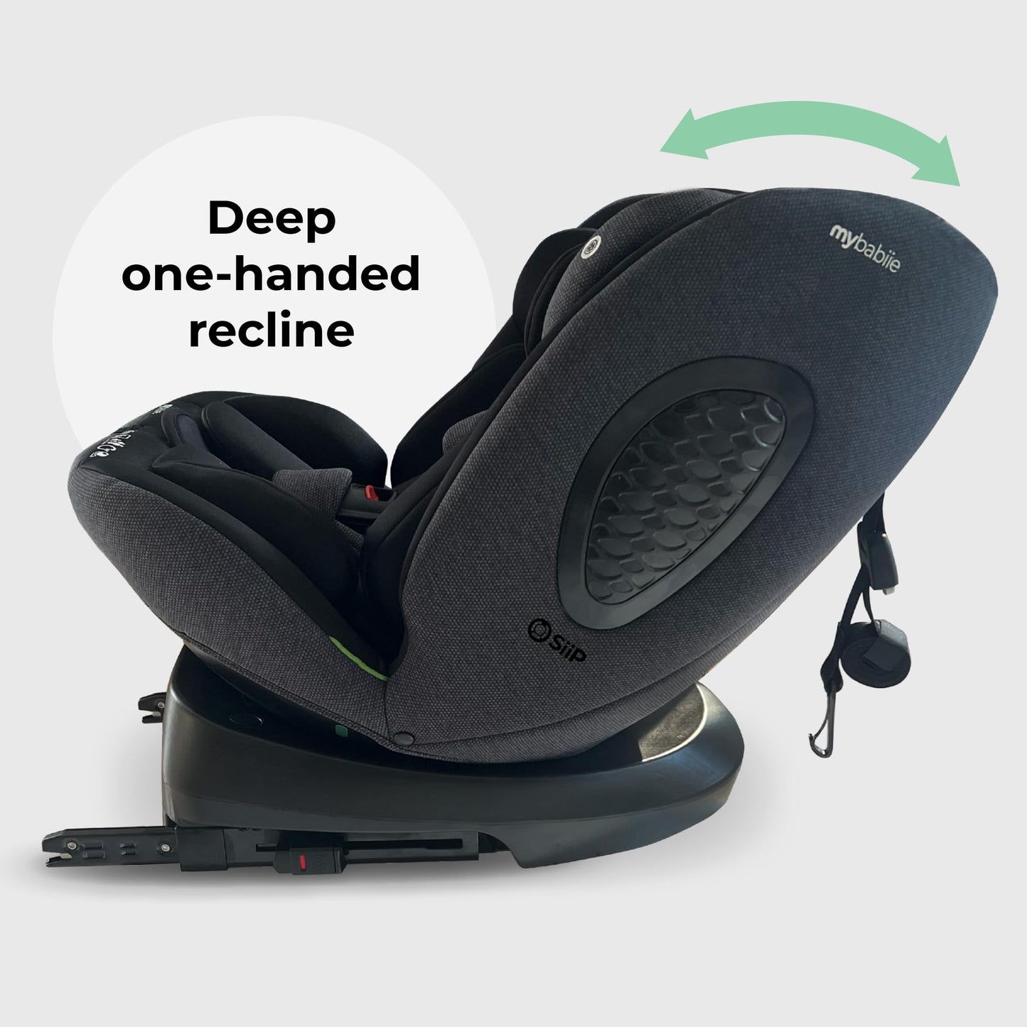 My Babiie MBCS200 360° Spin R129 Baby Car Seat – Top Tether, ISOFIX, Birth to 12yrs (40-150cm), i-Size, ERF, Group 0+/1/2/3, Rotating 360 Swivel - Black