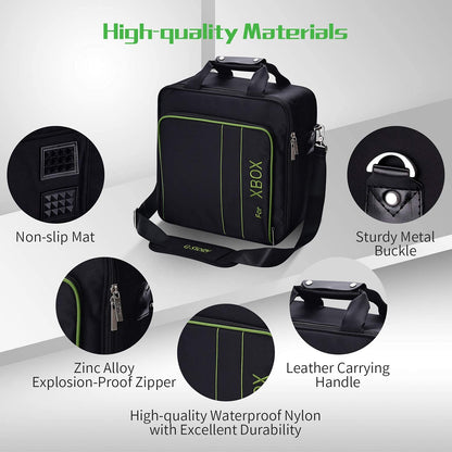 G-STORY hard carrying case for Xbox Series S with storage compartments and included controller skin, designed for travel and protection.