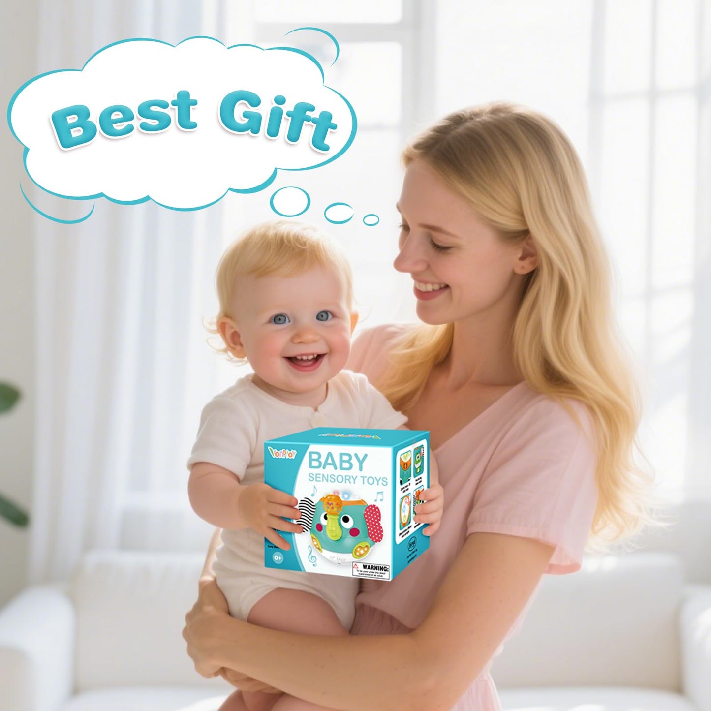 Baby Toys 6 to 12 Months Crawling Toys Walking Elephant Toys with Music Sensory Toys for Babies Gifts for 1 Year Old Boy Girl