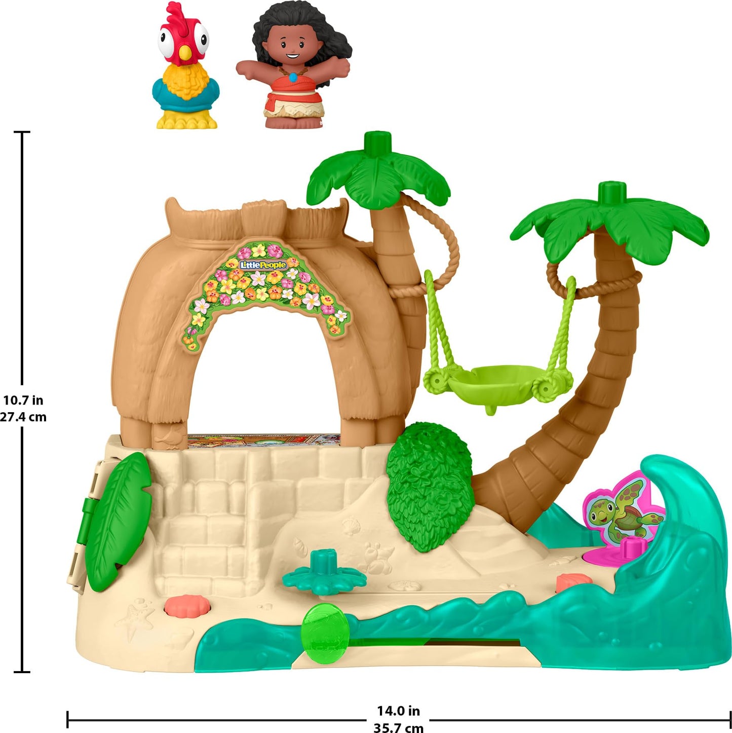Fisher-Price Little People Toddler Toy Disney Princess Moana Adventure Village Playset with Figures for Pretend Play Kids Ages 18+ Months, JGP44