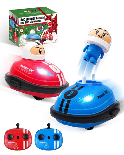 Victoper 2Pack Remote Control Cars for Kids with Popup Doll, Rechargeable RC Cars with Light & Music Sound,RC Battle Race Toys Car for Boys & Girls,Gift for Kids with Christmas Birthday
