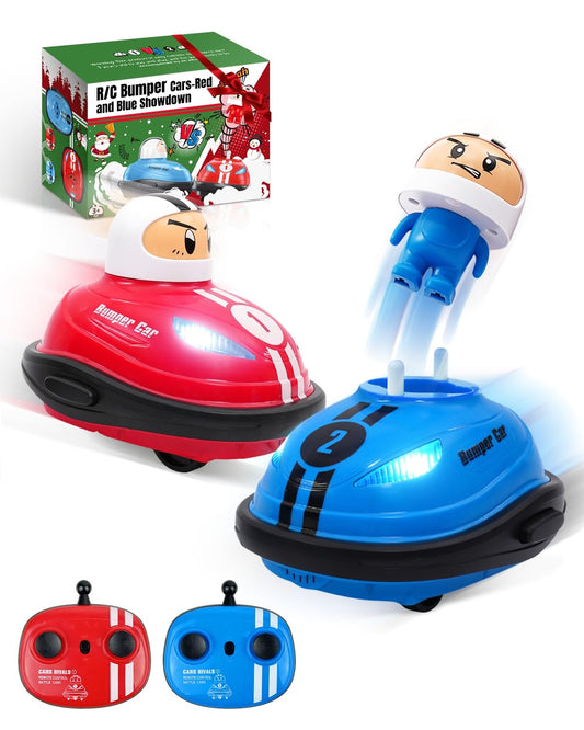 Victoper 2Pack Remote Control Cars for Kids with Popup Doll, Rechargeable RC Cars with Light & Music Sound,RC Battle Race Toys Car for Boys & Girls,Gift for Kids with Christmas Birthday