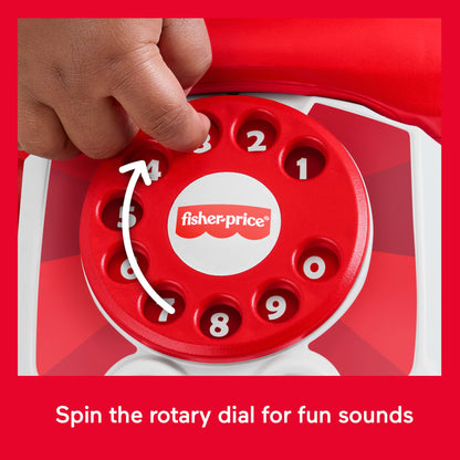 Fisher-Price Baby Chatter Telephone toy in red, Mattel 80th Anniversary Edition, pull-along activity phone for infants and toddlers