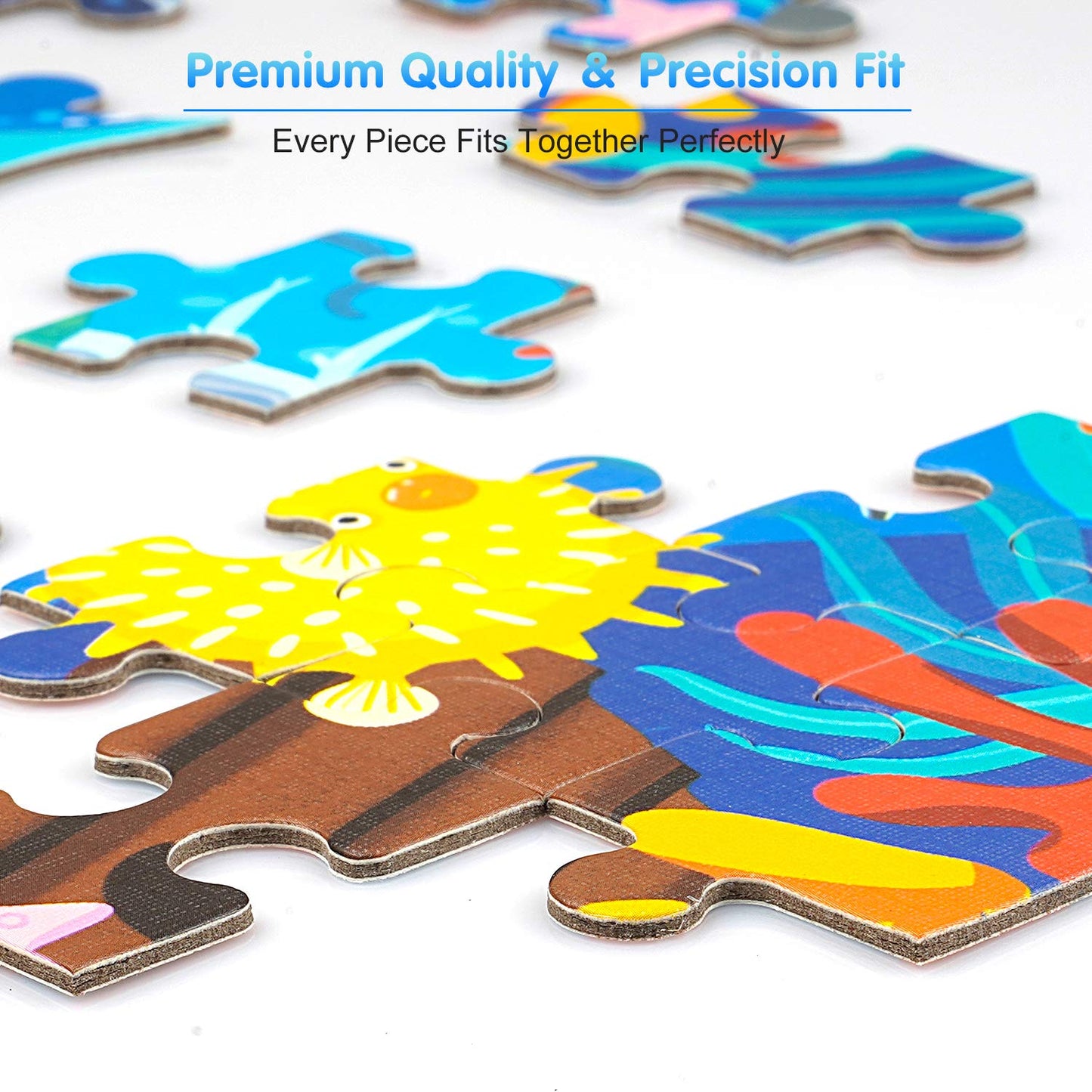Ocean World Whale Jigsaw Puzzle for Kids, 108 Pieces Jigsaw Puzzle with Large Pieces for Kids Age 4 5 6 7 8 9 10 Years