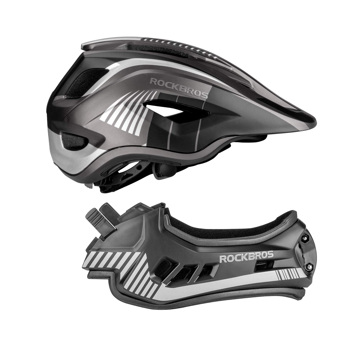 ROCKBROS Kids Full Face Bike Helmet Kids Helmet Toddler Bike Helmets Full Face Protective Safety Helmet for MTB Skateboarding Scooter Roller Skating Cycling S: 48-52 cm, M: 55-58 cm