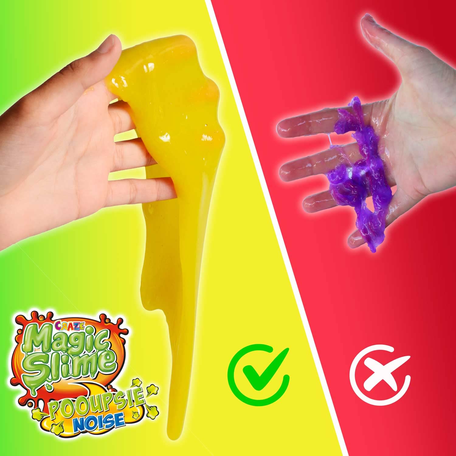 Craze Magic Slime Pooupsie Noise 3-pack with colorful, squishy slime toys for kids, non-toxic, fun sensory play set for children aged 3+