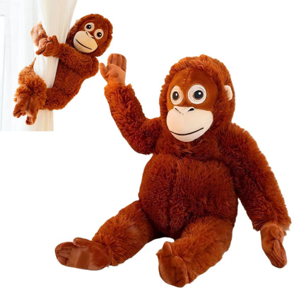 wuayi 66cm Large Orangutan Soft Toy, Cute Monkey Curtains Plush - Stuffed Monkey, Realistic Soft Cuddly Long Arm Monkey Toy for Home Room Bed Pillow Cushion Curtains Photo Prop Decor (1PCS)
