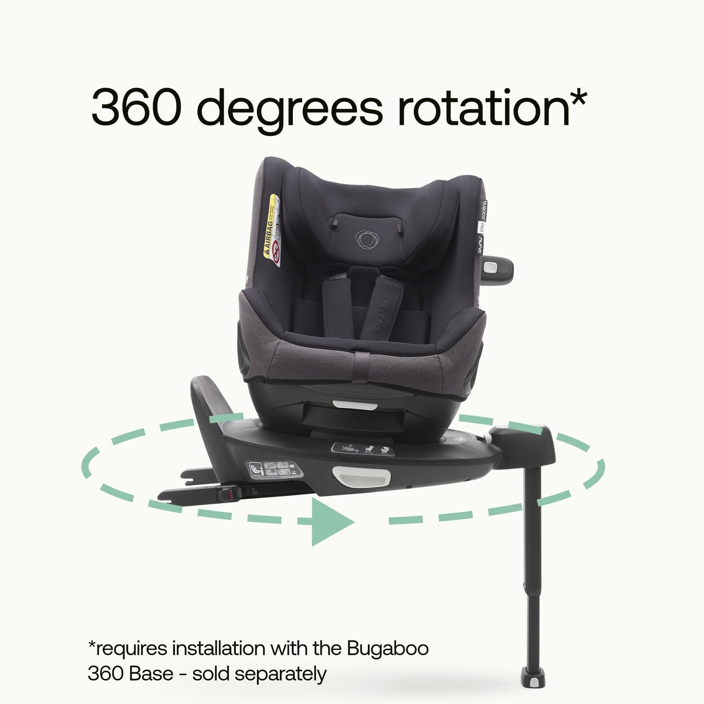 Bugaboo Owl by Nuna Isofix Car Seat from Birth to 4 Years, 0-18 kg, 360 Degrees Rotation, Rear and Front Facing, Group 0+/1, Ultimate Comfort and Safety, Black