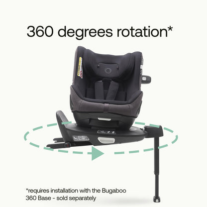 Bugaboo Owl by Nuna Isofix Car Seat from Birth to 4 Years, 0-18 kg, 360 Degrees Rotation, Rear and Front Facing, Group 0+/1, Ultimate Comfort and Safety, Black