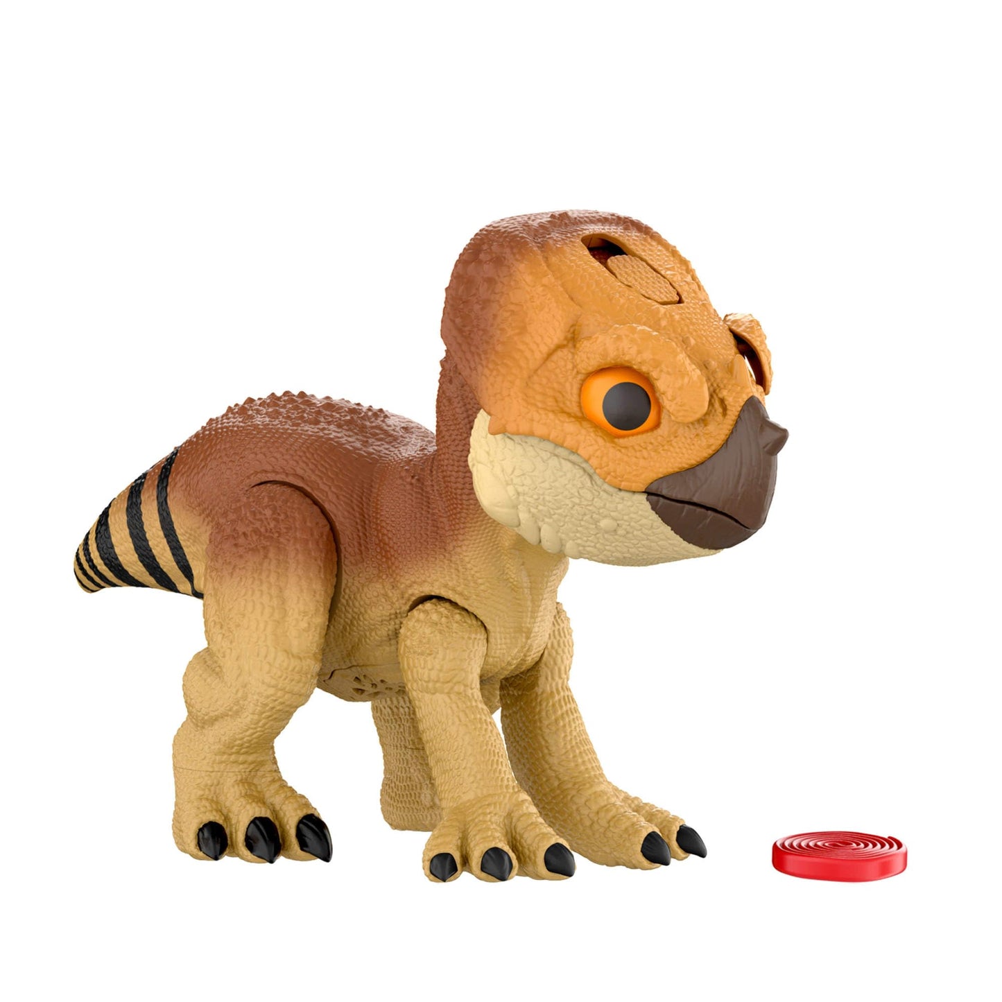 Mattel Jurassic World Rebirth Primal Protector Aquilops Dolores Interactive Dinosaur Toy with Attack Action & Sounds, Pet-Style Electronic Figure with Food Accessory, JGC01