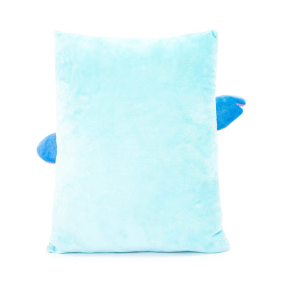 Soft Disney Lilo & Stitch plush snuggle pillow by Jay Franco, featuring a 3D bed cushion design ideal for cuddling.