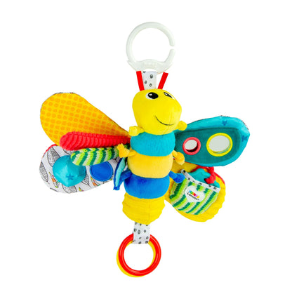 LAMAZE Freddie the Firefly clip-on pram toy for newborns, sensory toy for babies 0-6 months, colorful and engaging baby accessory.